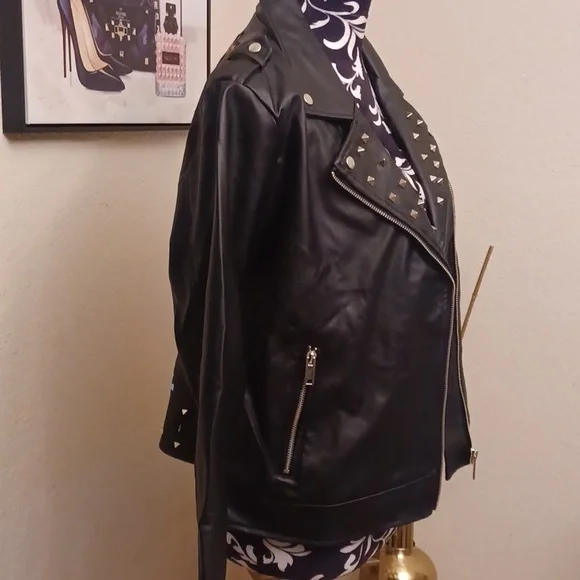 Faux Leather Biker Jacket - Picture 4 of 6